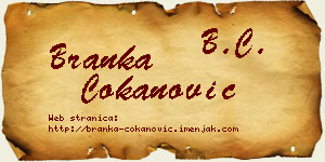 Branka Čokanović vizit kartica